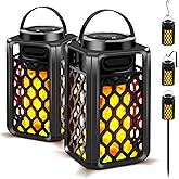 Outdoor Bluetooth Speakers, Tesoorda Waterproof Wireless Bluetooth Speaker with Torch Light, Portable LED Flame Speaker with