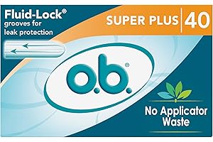 o.b. Original Non-Applicator Tampons, Super Plus Absorbancy, Pack of 40 Tampons