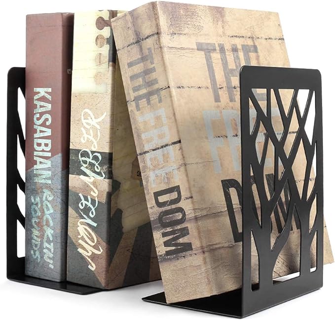 Book Ends,Metal Bookends Books Support Heavy Duty Book