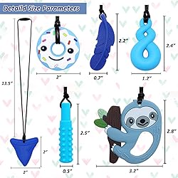 Chew Necklaces for Sensory Kids Boys Girls, 6 Pack