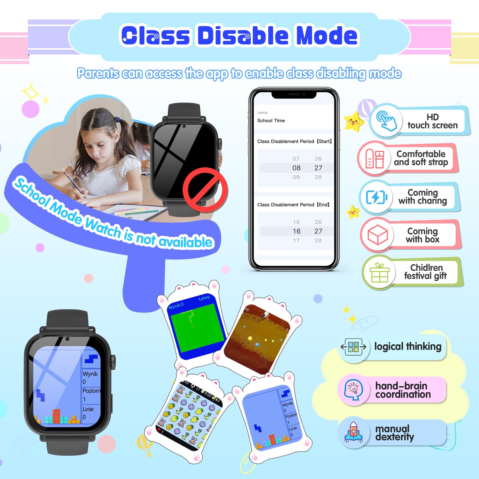 Ucani 4G Kids Smart Watch Boys Girls, Kid GPS Tracker Watch Phone Video Call Wifi Position School Mode Pedometer SOS Games,Birthday Toy Gifts for 6-15 Years Old,Black