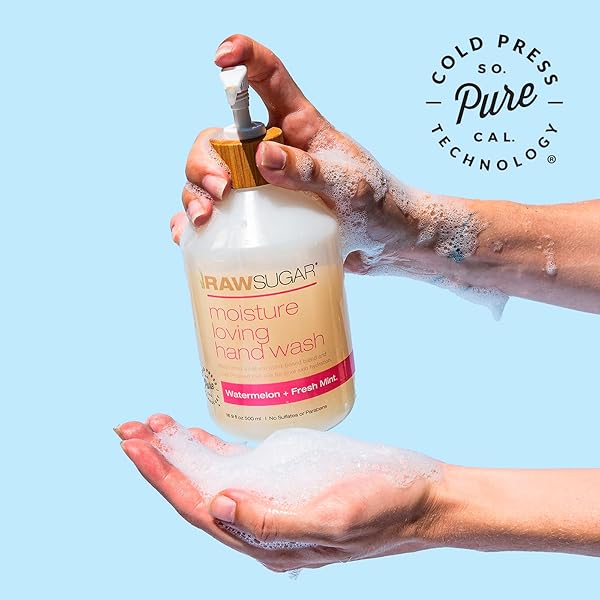 RAW SUGAR, LIQUID HAND SOAP WATERMELON, 16.9 OUNCE