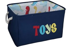 HEYWOOD MAIZMZ Toy Box Chest Boy Storage Basket Collapsible Rectangular Organizer Bin for Home/Dorm/Kitchen/Pet/Office/Closet/Shelf/Gift Baskets(Navy toys)