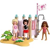 Playmobil | Barbie x Barbie Beach Dress Up | Changing Room &amp; Shower with Barbie, Teresa &amp; Renee | Encourages Role Play &amp; Creativity | for Children Aged 4+ | 72124