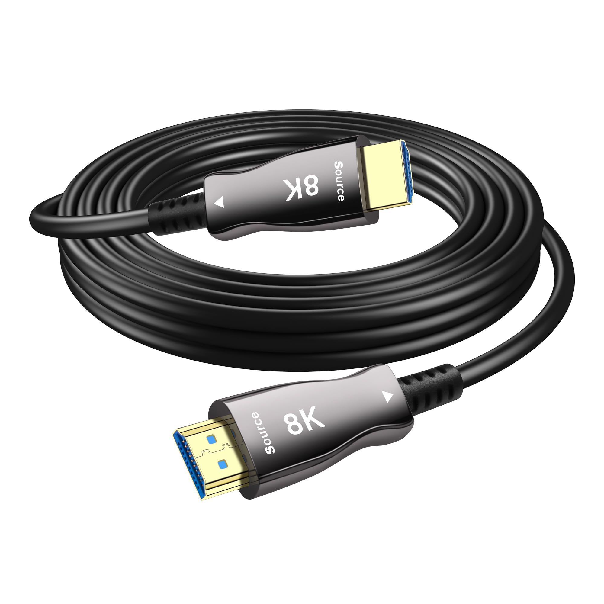 SinLoon Fiber Optic HDMI Cable Ultra 8K High Speed HDMI 2.1 Cable 48Gbps 8K@60Hz 4K@120Hz Support DDC CEC HPD eARC Compatible with HDTV Xbox Blu-ray Monitor Laptop Projector (16FT)