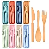 8 Color Travel Utensil Set with Case, Reusable