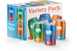 KIT NA BREWING Kit Non-Alc - Non-Alcoholic Craft Beer – Variety 12pk Cans, Blonde, Hazy, Golden, 12 FL OZ, 4 Simple Ingredients – Gluten-Removed, Vegan Friendly, Dairy Free