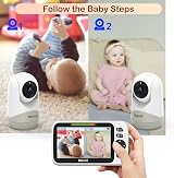 Blemil Upgrade Baby Monitor 5" Split Screen 2 Cameras 30H Battery view 3