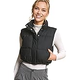 Micro Faux Leather Puffer Vest