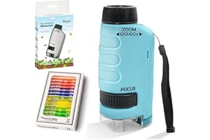 DQSWKO Little Marvin Miniscope， ​2025 New Mini Microscope for Kids, Pocket Microscope Your Little Scientist Miniscope, Kids Microscope Handheld Mini Scope for Kids（Blue）