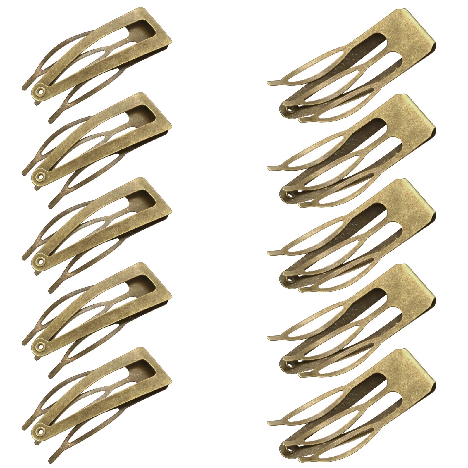 Photo 1 of Chinco 24 Pcs Double Grip Hair Clips Metal Snap Clips Women Barrettes for Hair Making, Salon Supplies(Ancient Bronze,2 Inch)