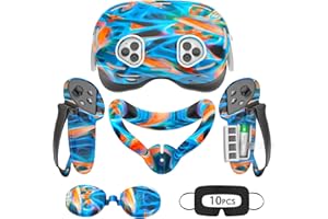 RECHALE Silicone Cover Set Compatible with Oculus/Meta Quest 3S, VR Accessories for Meta Quest 3S, Protective Cover Set Includes Controller Grip Cover, Face Cover, VR Shell Cover (Aurora)