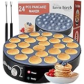 24PCS Mini Pancake Maker Machine, Nonstick Electric Dutch Pancakes Griddle, Adjustable Heat Multi-Use Poffertjes Pan, Simple &amp; Easy Baker for Home and Restaurants, Perfect for Breakfast &amp; Desserts