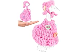 DTOFOOT Valentine Mini Desk Goose Outfit, Cute and Mini Knit Costume with Resin Heart for Desk Pet Decor Pink Knit with Heart Decor for Sweet Desk Pet Style