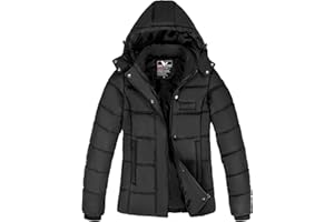 Lylting Women's Winter Down Coats, Black Short Warm Quilted Puffer Winter Jackets for Women Girl with Detachable Hood