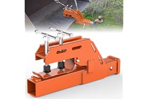 AUH Tractor Bucket Hitch Receiver, Clamp on Trailer Hitch Non-Slip 2" Ball Mount Adapter for Tractor Bucket Kubota Deere Bobcat Trailer Attachment (Orange)