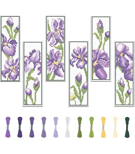 Cross Stitch Bookmark Kit - Damask Rose Counted Cross Stitch Pattern With Threads & Aida - View #6