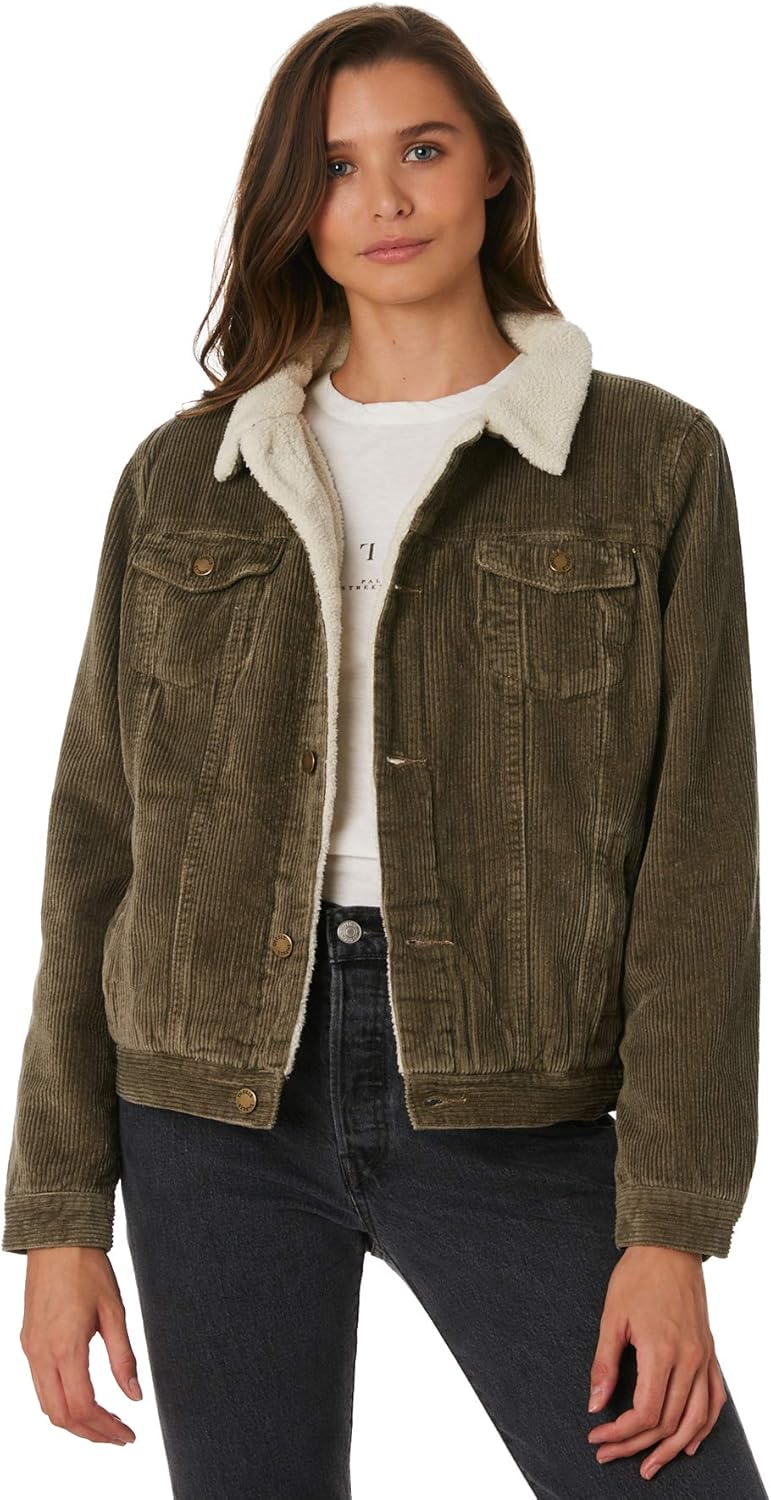 Thrills Women's Womens Bianca Cord Jacket Cotton Corduroy Green Amazon