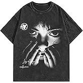Graphic Tees Acid Washed Y2K Vintage Oversized Streetwear Cotton Short Sleeve T-Shirt Tops for Men Women