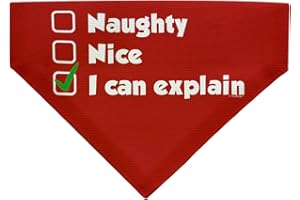 THISWEAR Funny Dog Christmas Clothing Naughty Nice I Can Explain Pet Collar Scarf for Smaller Dogs