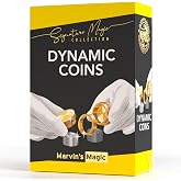 Marvin's Magic Signature Dynamic Coins - Brass Coin Trick Set, Ages 8+ | Precision-Made Cylinders &amp; Rings, Appear, Vanish, Pass Through Metal &amp; Shrink, 4 Phases, Close-Up Routine, Video Tuition