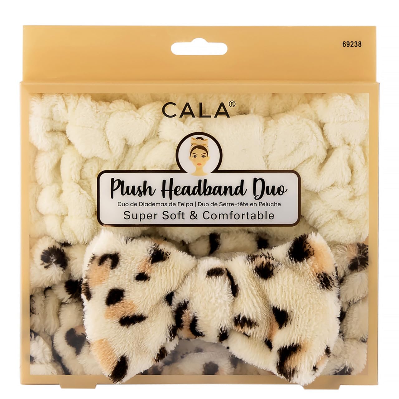 PLUSH HEADBAND DUO (BEIGE/LEOPARD)