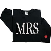 Regamor Custom Embroidered Matching Couple Sweatshirt Mrs and Mr Sweatshirt for Women Gift Christmas Valentine Day 1242
