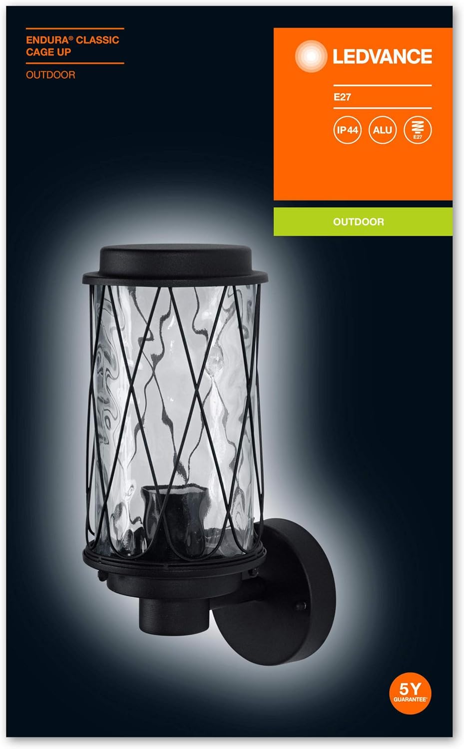 Outdoor luminaire LED: for wall, E27, ENDURA© CLASSIC CAGE / 220…240 V, body material: aluminum, IP44, 1-pack - Image 4