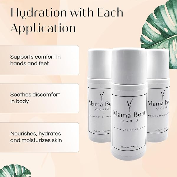 MAMA BEAR OASIS ROLL ON NERVE SUPPORT – FAST ABSORBING & QUICK DRYING MAGNESIUM ROLL ON W/MENTHOL, ALOE VERA, & MORE FOR CALMING EFFECT – GENTLE & NON-GREASY COMFORT RUB FOR EASY APPLICATION
