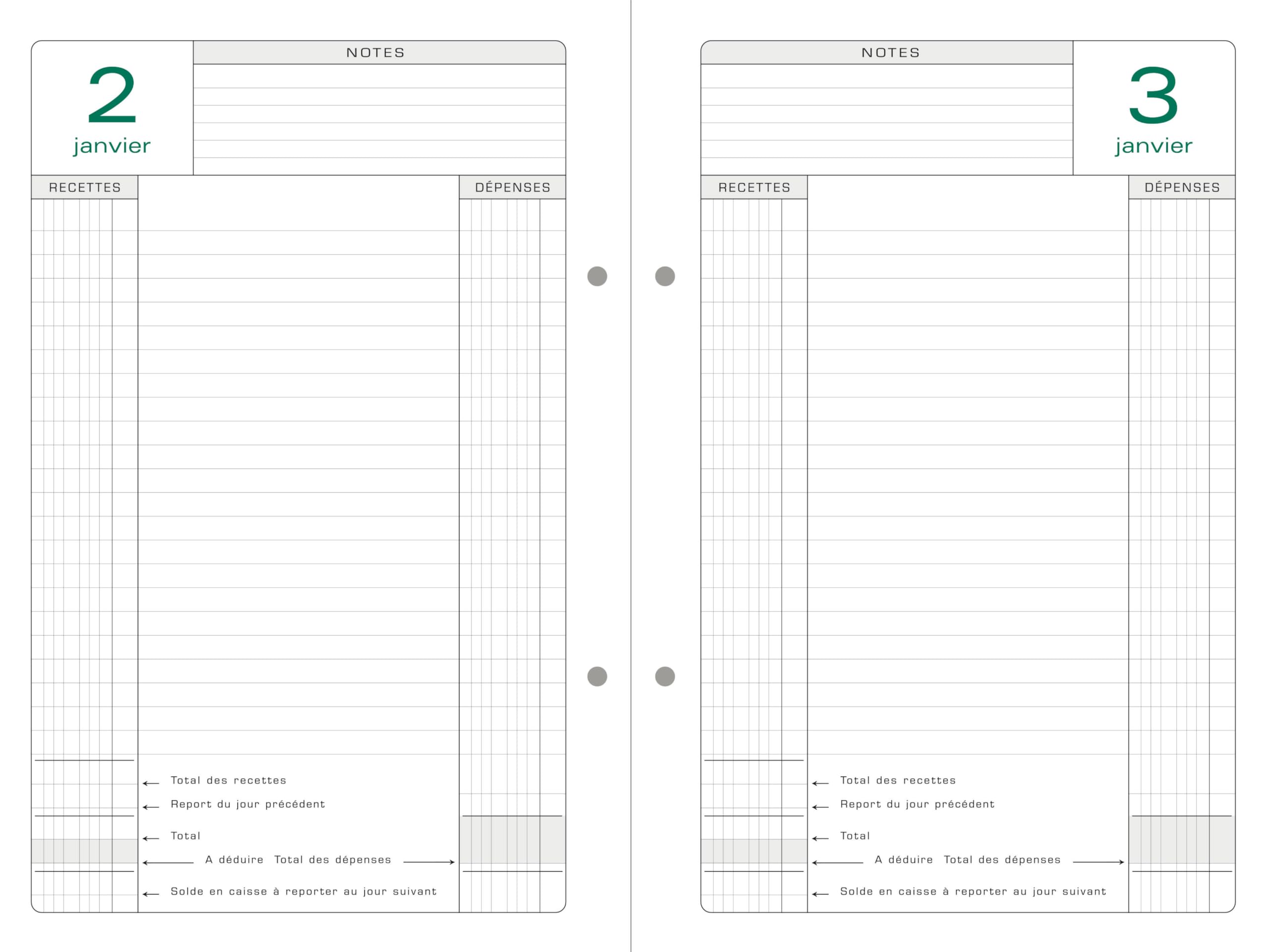 Exacompta 38978 Refill Pages for Perpetual Diary Perforated 15,5 x 23,5 cm
