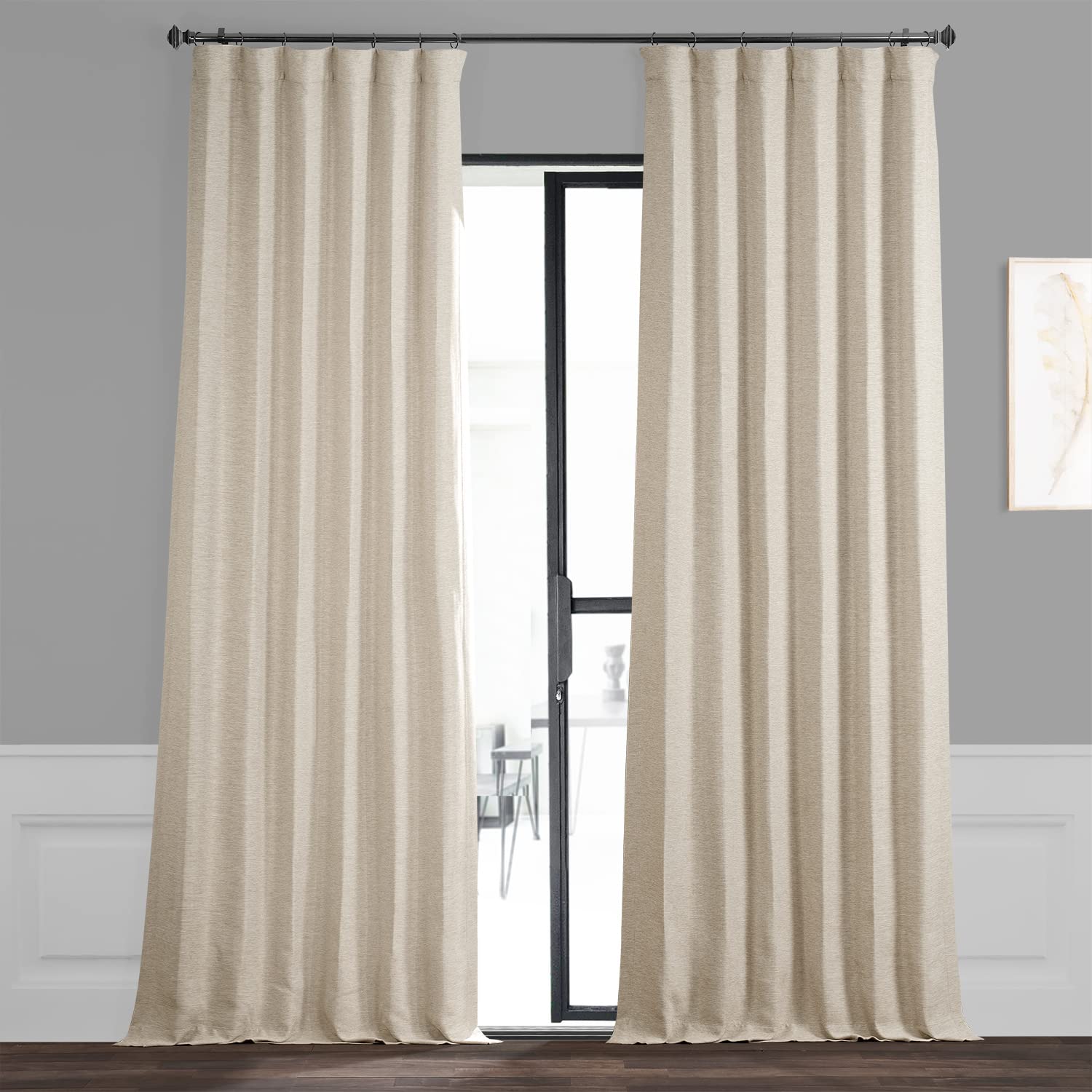 HPD Half Price Drapes Bellino Room Darkening Curtains 84 Inches Long Curtains for Bedroom & Living Room (1 Panel), 50W x 84L, Oat Cream