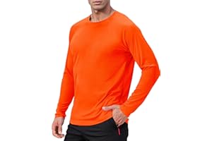 NOUKOW Men's UPF 50+ Long Sleeve Tee Shirts UV Sun Protection Quick Dry Tee Shirt Swim Athletic Running Workout