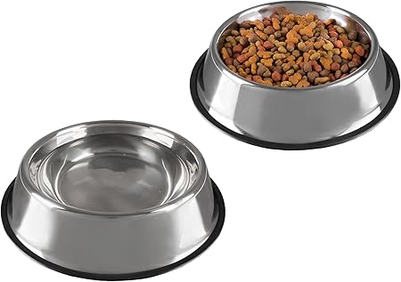 stainless steel dog bowl rubber bottom