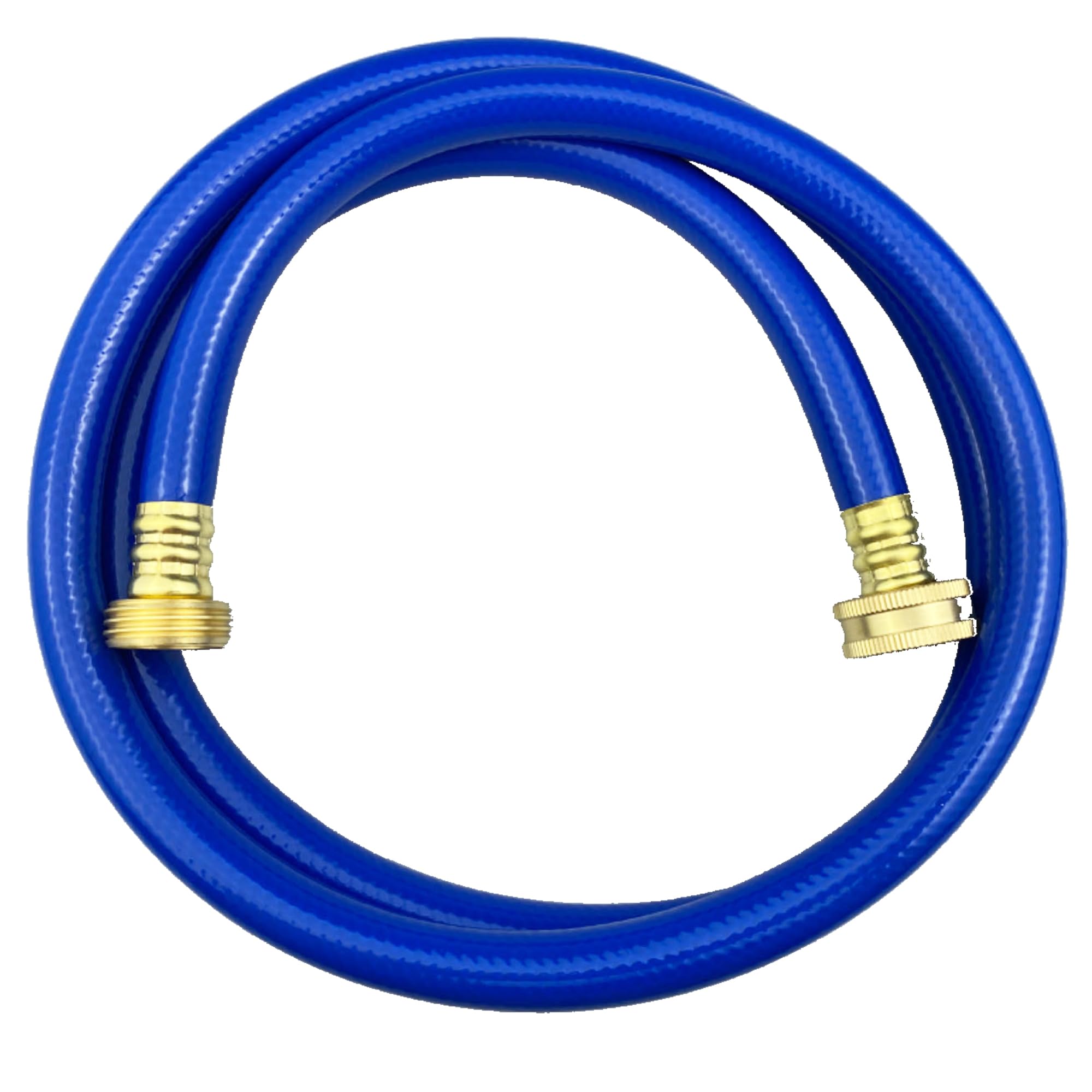 Photo 1 of Darnassus PVC Garden Hose 1/2 Inch Green Heavy Duty Water Hose with Solid Brass Fittings,No Leaking, Flexible,for outdoors,Lawns,Patio (5 FT, Blue, Brass Fittings)