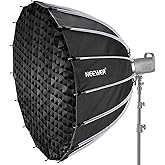 NEEWER 47.2inch/120cm Parabolic Softbox Quick Set up Quick Folding, with Diffusers/Honeycomb Grid/Bag, Compatible with Aputur