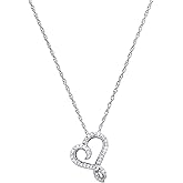 Dazzlingrock Collection 0.11 Carat Round White Diamond Women Heart Shape Pendant, in 925 Sterling Silver