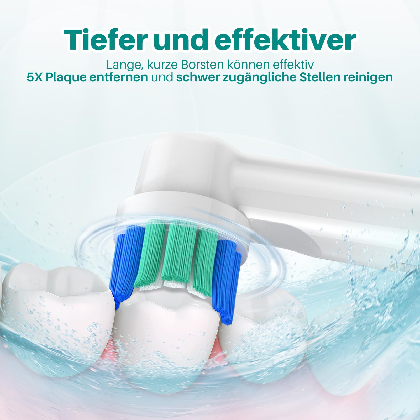 REDTRON Ersatzbürstenköpfe für Oral B, 8 Pack elektrische Zahnbürstenköpfe für Oral B Braun, Classic Precision Clean Bürstenköpfe Fit Professional Care, Vitality Pro Smart Genius Series und mehr,Weiß 5