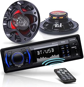 BOSS Audio Systems 616UAB Multimedia Car Stereo - Single Din LCD Bluetooth Audio and Hands-Free Calling + CH6530 Car Speakers - 300 Watts of Power Per Pair and 150 Watts Each, Sold in Pairs