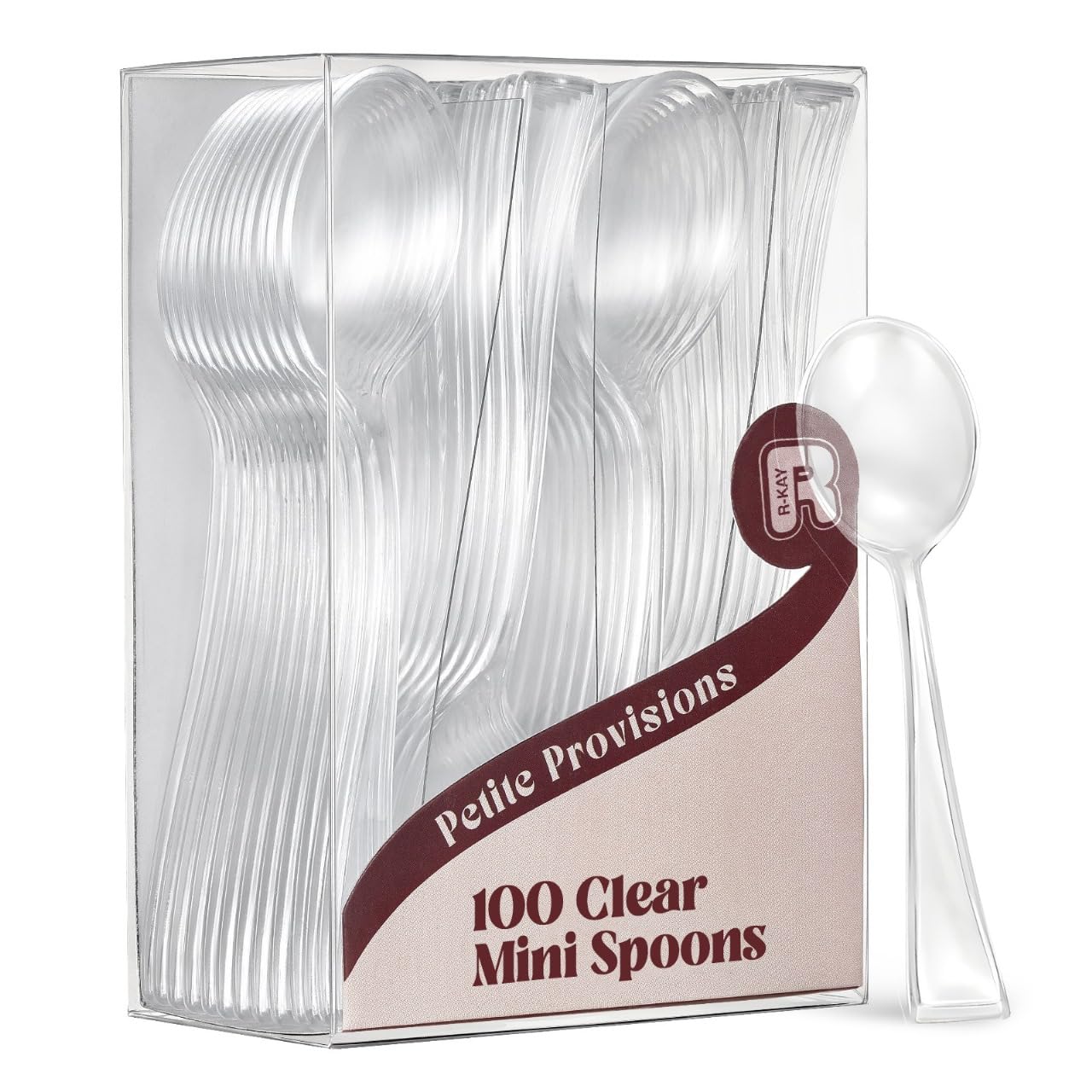 Photo 1 of 100 Pack Clear Small Spoons - 4 Inch Clear Mini Spoons For Dessert, Ice Cream, Tastings, Cocktails, BPA Free Dessert Spoons