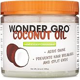 Coconut Oil Hair Grease Styling Conditioner, 12 fl oz - adds Shine - Prevents Breakage &amp; Split Ends by Wonder Gro