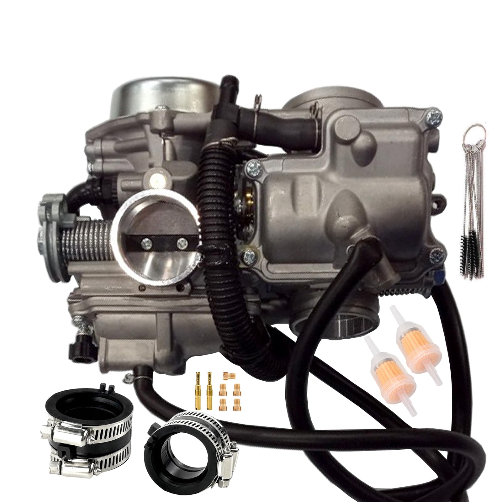 Photo 1 of SVKZGFZ Carburetor for Honda Shadow ACE 750 VT750C VT750CD 1998-2003, Shadow Spirit 750 VT750DC 2001-2007 VT750C2 2007 Replace #16100-MBA-980 (with Intake Manifold + Brush Set)