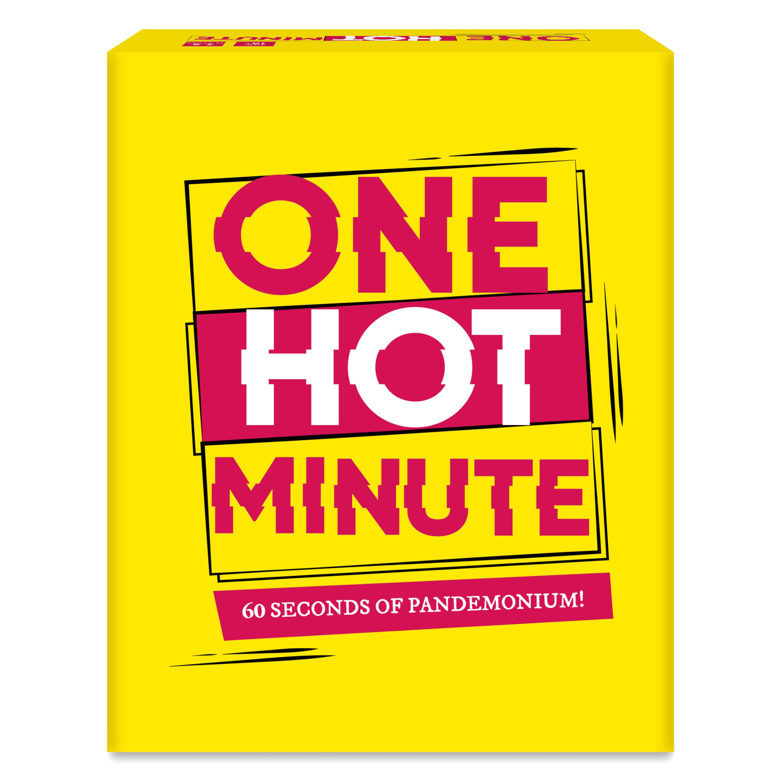 Gouda Games One Hot Minute - 60 Seconds of Pandemonium for Adults, Hilarious, Fast-paced, and Quick Thinking Card Game for Game Night, Parties, & Gatherings, 2-5 Players, Ages 18+