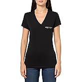 Armani Exchange Womens V Neck Slim Fit Milano Ny Logo Tee