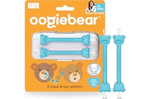 oogiebear: Baby Nose Cleaner & Ear Wax Removal Tool - Safe Booger & Earwax Removal for Newborns, Infants, Toddlers - Dual-Ended - Essential Baby Stuff, Diaper Bag Must-Have, 2 Pack Blue with CASE