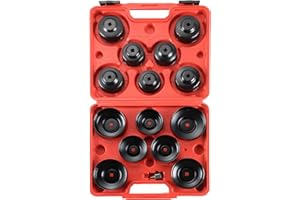 Acymner 15PCS Oil Filter Cap Wrench Tool | Universal Oil Filter Socket Wrench Set 3/8 inch Drive