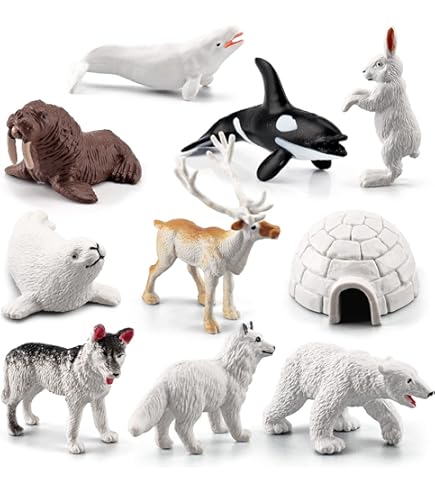 AZIDWERYQ Set De 26 Figuras De Animales Polares – Juguetes De Plástico Realistas Para Niños, Educativos Y Para Fiestas