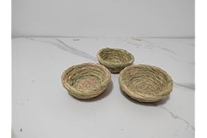 GYMT (3-PCS) Handmade Woven Bird Spawning Grass Nest,Base Straw Bird Nest Bed Hatch Roosting for Dove Pigeon Parrot Turtle Quail Macaw Cuckoo Sparrow,All-Season Small Animal House and Habitat