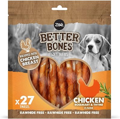 Zoë Better Bones Soft Dog Treats Chicken Wrapped Twist 27 pcs