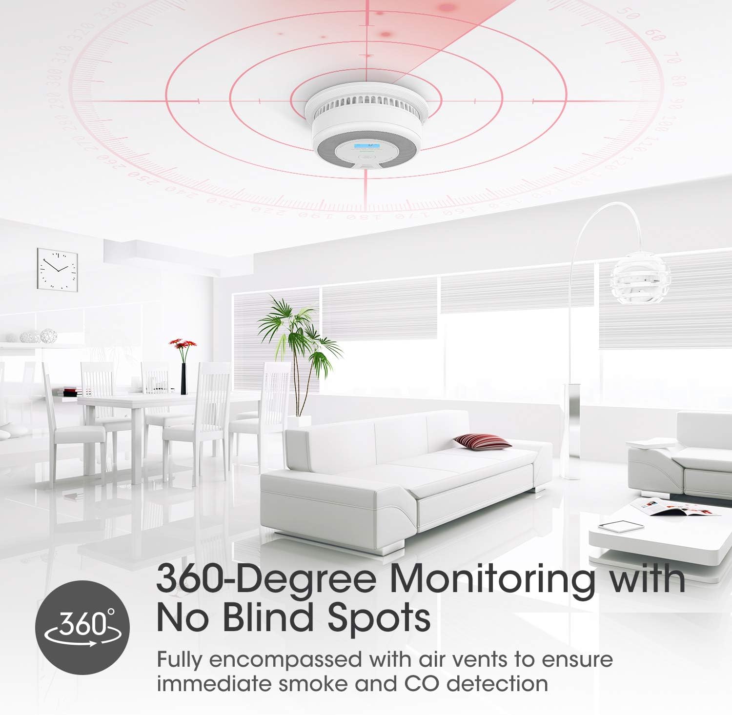 X-Sense 10-Year Battery (Not Hardwired) Combination Smoke & Carbon Monoxide Alarm Detector with LCD Display, Compliant with UL 217 & UL 2034 Standards, SC07 - - 