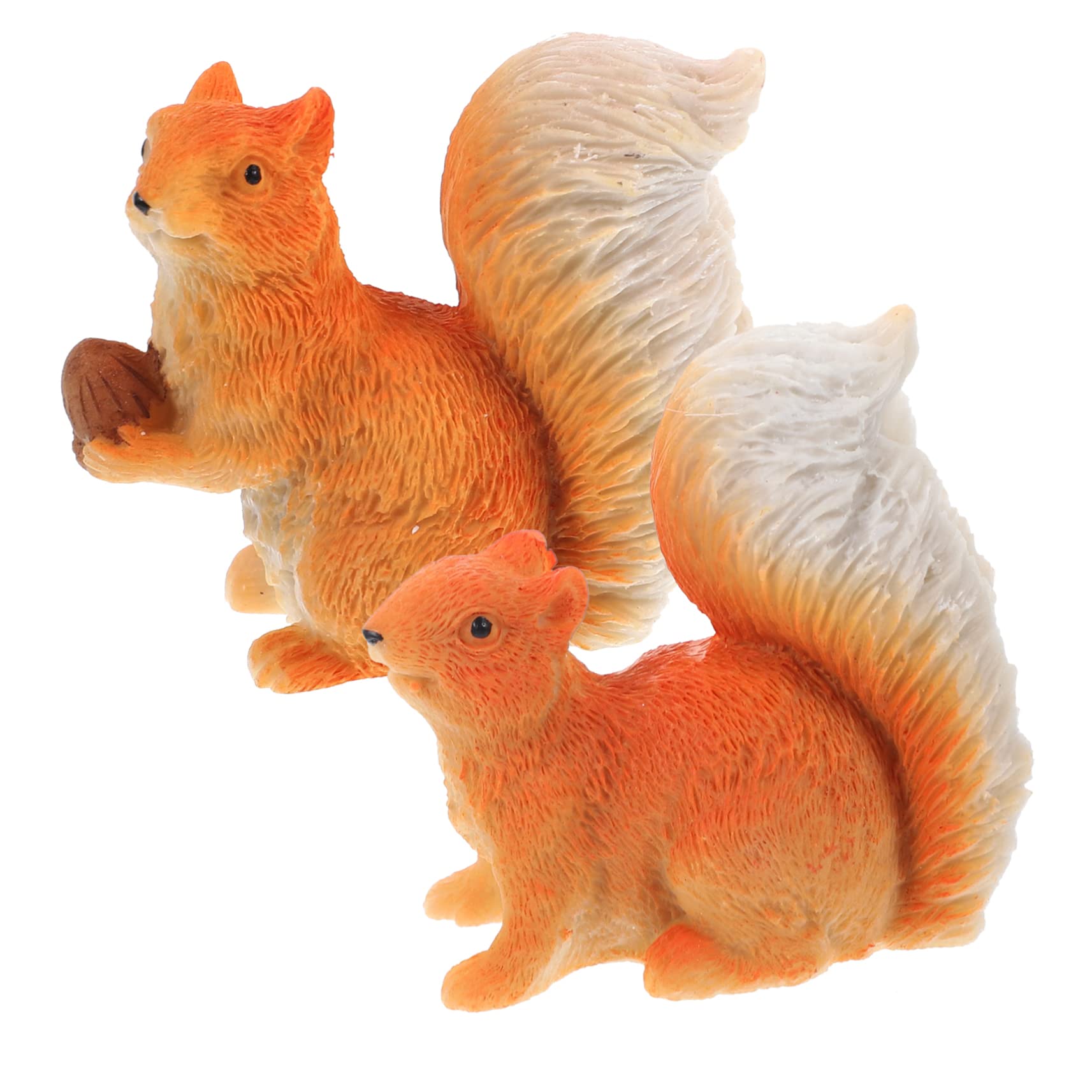 ANDRESLAD 2pcs Micro Landscape Squirrel Ornament Hand-painted Resin Figurines for Bonsai Decoration Garden Outdoor Decor and Christmas Decoration Miniature Squirrel Statues